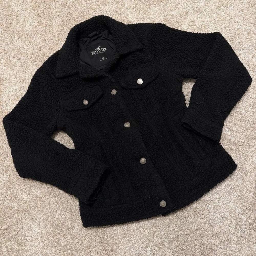 Y2K Vintage‎ Hollister Sherpa Jacket | Black | XS